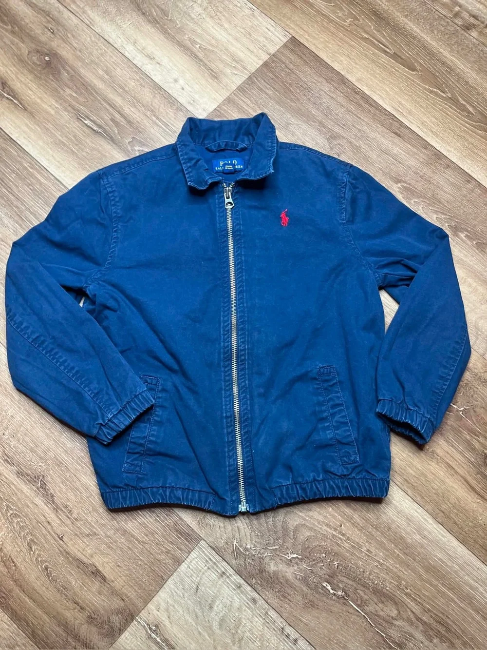 Polo Ralph Lauren Jacket Boys (7) Navy Full Zip Cotton Bi-Swing Coat